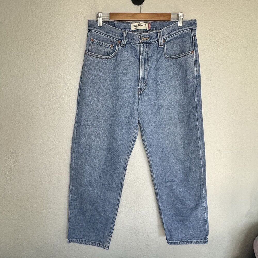 Levis 550 Jeans Men 32x28 Vintage Relaxed Fit Light Wash Tapered Leg 90s Grandpa